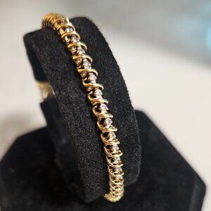 14k gold and diamond tennis bracelet